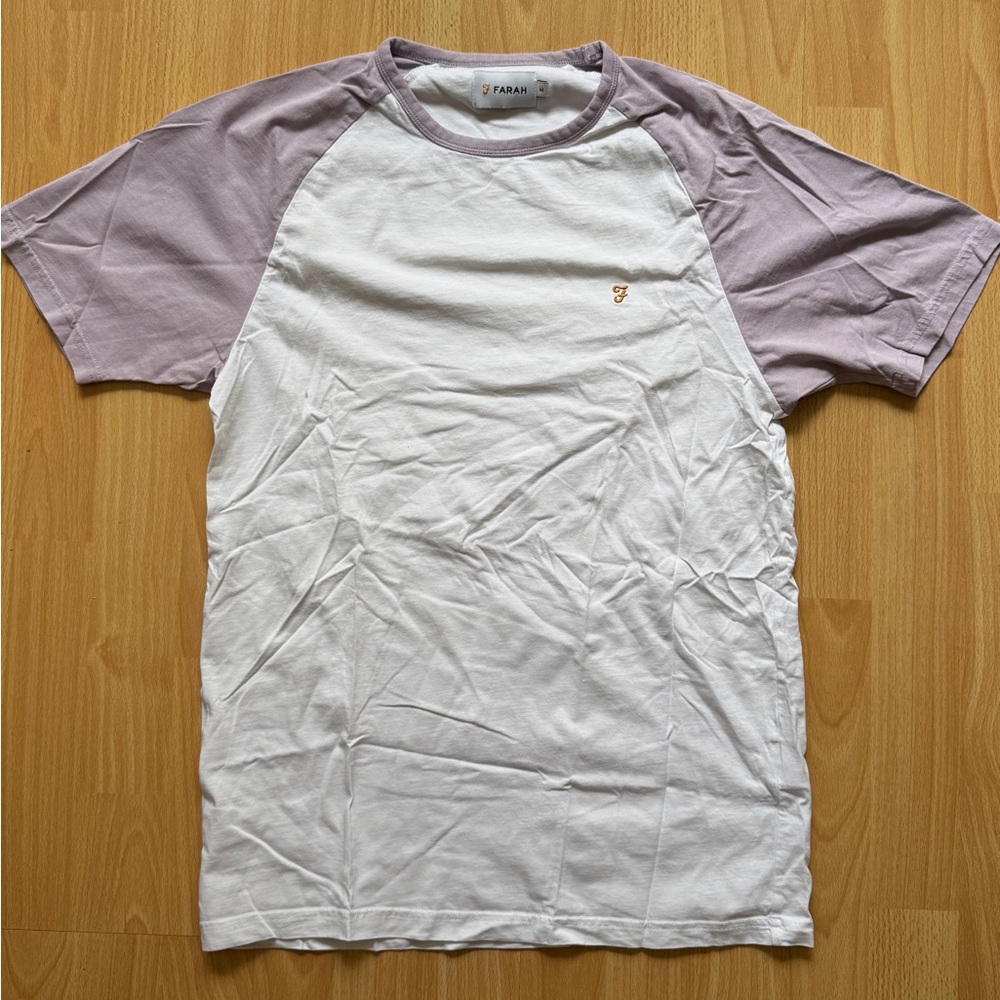 Farah White and Lavender Short Sleeve Tee